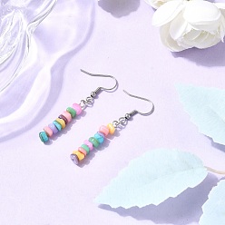 Нержавеющая Сталь Цвет Болтаться серьги оболочки естественно, с 304 фурнитурой из нержавеющей стали, чип, цвет нержавеющей стали, 50.5x5.5 мм