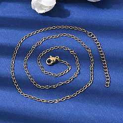 Золотой 2мм женские 304 цепочки из нержавеющей стали, ионное покрытие (ip), золотые, 17.83 дюйм (45.3 см)