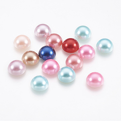 (52) Непрозрачная лаванда Абс пластмассовые имитационные жемчужные кабошоны, полукруглый, разноцветные, 9x4.5 мм