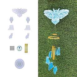 Белый Силиконовые формы для изготовления колокольчиков из пищевого силикона, формы для литья смолы, с алюминиевой трубкой, сова, белые, Сова: 112x6 мм, 29 шт / комплект