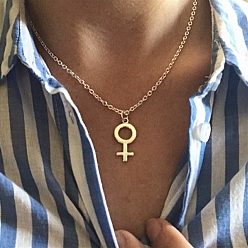 Золотой 316l подвески из хирургической нержавеющей стали для женщин, женщина знак, золотые, 16.54 дюйм (42 см)