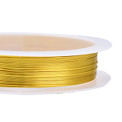 Golden Round Copper Jewelry Wire, Long-Lasting Plated, Golden, 26 Gauge, 0.4mm, about 32.8 Feet(10m)/roll