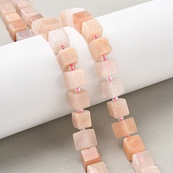 Розовый Авантюрин Натуральный розовый авантюрин бисер нитей, кубические, с бисером, 8~8.5x8~8.5x8~8.5 мм, отверстие : 1.2 мм, около 38~39 шт / нитка, 14.96'' (38 см) ~ 15.35'' (39 см)