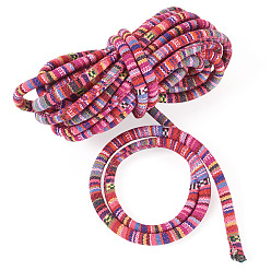 Ярко-Розовый 5М нейлоновые плетеные круглые шнуры в этническом стиле, ярко-розовый, 5~6 мм