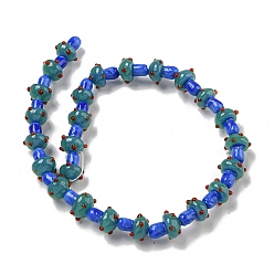 Темный Голубой Бусы лэмпворк ручной работы, гриб, темные голубые, 12~14.5x10~12 мм, отверстие : 1.2~1.8 мм, около 23 шт / нитка, 11.61~12.60 дюйм (29.5~32 см)