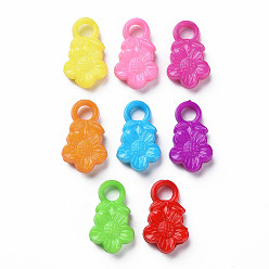 Mixed Color Opaque Acrylic Pendants, Flower, Mixed Color, 18x11x3.5mm, Hole: 4mm, about 1300pcs/500g