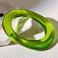 Oval Модные прозрачные браслеты из смолы для женщин, овальные, внутренний диаметр: 2-1/2 дюйм (6.3 см)