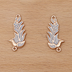 Light Gold Прелести соединителя сплава, ссылки феникса, светло-стальной синий, золотой свет, 28x14 мм