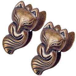 Античная Бронза 2 шт. зажимы из цинкового сплава Fox, для бумажного документа, школьные офисные принадлежности, античная бронза, 35.5x18x20.5 мм