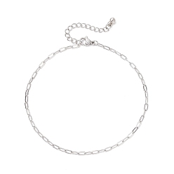 Нержавеющая Сталь Цвет 2.5мм 304 браслеты на ногу из нержавеющей стали с цепочкой-скрепкой, с круглыми пластиковыми шариками ccb, цвет нержавеющей стали, 9 дюйм (228 мм)