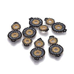 Разноцветный Японский бисер miyuki & toho ручной работы ссылки, Ткацкий станок, перегонный куб, красочный, 32~33x17x1.5~2 мм, отверстие : 2 мм