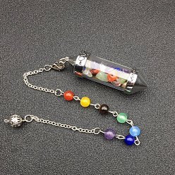 Смешанные камни Шестиугольные заостренные лозоходные маятники из натурального смешанного камня, конус, 210 мм