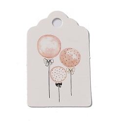  баллон Бумажные подарочные бирки, бирки, для показа ювелирных изделий, искусства и ремесла, свадьба, прямоугольные, розовые, воздушный шар, 5x3x0.02 см, отверстия: 5 mm, 100 шт / пакет