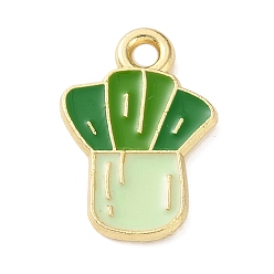 Vegetables Pendentifs en émail , or, oignons verts, 15x10x1mm, Trou: 1.5mm