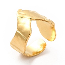 Настоящее золото 18K Ионное покрытие (ip) 304 открытая манжета из нержавеющей стали с шевронной стрелкой для женщин, реальный 18 k позолоченный, размер США 6 1/2 (16.9 мм)