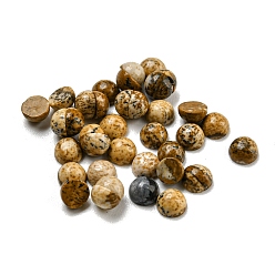 Пейзажный Джаспер Естественная картина яшма кабошоны, полукруглый, 4x2~2.5 мм