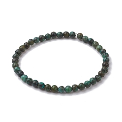 Африканский Бирюза(яшма) 4.5Мм круглые эластичные браслеты из натуральной африканской бирюзы (яшмы) из бисера, внутренний диаметр: 2-1/8 дюйм (5.5 см), бусина : 4.5 mm