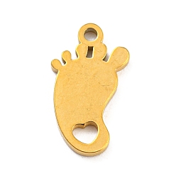 Footprint 304 прелести нержавеющей стали, золотые, лазерная резка, след, 12.5x7x1 мм, отверстие : 0.9 мм