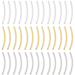 (52) Непрозрачная лаванда 300 шт. 3 цвета латунных трубчатых бусин, изогнутая трубка, разноцветные, 30x2 мм, отверстие : 1 мм, 100 шт / цвет