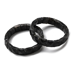 Larvikite Натуральные бусины ларвикита эластичные браслеты для женщин и мужчин, внутренний диаметр: 2-1/4~2-3/8 дюйм (5.55~5.95 см)