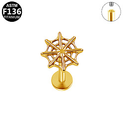 Другие Серьги из титанового сплава для хряща, золотые, паутины, 8.4x8.4 мм, штифты : 1.2 мм, Длина стержня: 8мм