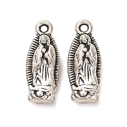 Античное Серебро Сплавочные подвески тибетского стиля, прелести девы марии, античное серебро, 15x6x3.5 мм, отверстие : 1.2 мм, Около 1250 шт / 1000 г