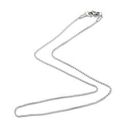 Stainless Steel Color Non-Tarnish 304 Stainless Steel Box Chain Necklaces, with Lobster Claw Clasps, Stainless Steel Color, 15.86 inch(40.3cm), 1.5mm