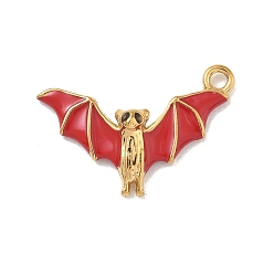 Bat 304 нержавеющей стальной эмали подвески, ионное покрытие (ip), реальный 18 k позолоченный, летучая мышь прелести, 15x24x4.5 мм, отверстие : 1.8 мм