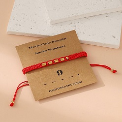 Красный Браслеты из нержавеющей стали в стиле азбуки Морзе для женщин и мужчин, красные, 5-1/2~10-1/4 дюйм (14~26 см)