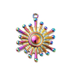 Rainbow Color Ионное покрытие (ip) 304 подвески из нержавеющей стали, солнечные чары, Радуга цветов, 22.5x17.5x2 мм, отверстие : 1.6 мм