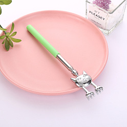 Бледно-Зеленый Телескопическая чесалка для спины из нержавеющей стали в форме кошки, с резиновой ручкой, выдвижной массажер для спины, бледно-зеленый, 210~580 мм