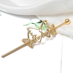 Золотой Легированные Палочки для Волос, бабочка, золотые, 200 мм