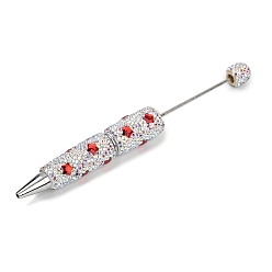 Рубин Полимерная глина стразы шариковая ручка, бисерная ручка, с железной фурнитурой, для индивидуальной ручки с ювелирными бусинами, звезда, рубин, 145x15~16 мм