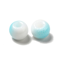 Sky Blue 6/0 Opaque Glass Seed Beads, Round Hole, Rondelle, Sky Blue, 4~4.5x3~4mm, Hole: 0.8~1.5mm