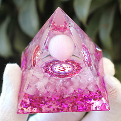 Кошачий Глаз Генераторы энергии смолы оргонитовой пирамиды, Чипы «кошачий глаз» Рейки внутри для украшения стола в домашнем офисе, 50 мм