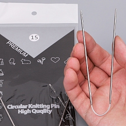 Нержавеющая Сталь Цвет Круговые спицы из нержавеющей стали, устойчивые к потускнению, с волшебной петлей, цвет нержавеющей стали, 230x18 мм