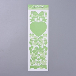 Hellgrün Bowknot & Herz Muster dekorative Aufkleber Blätter, für das Scrapbooking, Kalender, Kunst, Kinder DIY Handwerk, hellgrün, 260x80 mm
