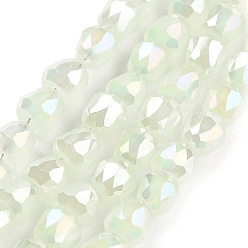 Нектар Стеклянные бусины с гальваническим покрытием , граненые, колокол, нектар, 4x3.5~4 мм, отверстие : 1 мм, около 98 шт / нитка, 13.70'' (34.8 см)