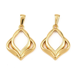 Золотой 304 подвески из нержавеющей стали, ромбовидный шарм, золотые, 26.5x21x3 мм, отверстие : 6.5x3.5 мм