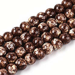Седло Коричневый Выпечка краска бисер пряди, круглые, седло коричневый, 6~6.5 мм, отверстие : 1~1.2 мм, около 142~143 шт / нитка, 29.92~30.71 дюйм (76~78 см)