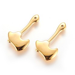 Golden 304 Stainless Steel Pendants, Ion Plating (IP), Axe, Golden, 39x22.5x4mm, Hole: 2mm