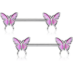 Нержавеющая Сталь Цвет 304 Кольца для сосков из нержавеющей стали со стразами, булавки для пирсинга сосков, цвет нержавеющей стали, 13 мм, штифты : 1.6 мм, Руководитель: 9x9.5 mm