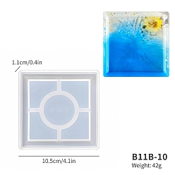 Квадрат Чашки коврик силиконовые формы, формы для литья смолы, для уф-смолы, изготовление изделий из эпоксидной смолы, квадратный, 105x105x11 мм