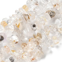 Herkimer Diamond Нити натуральных алмазных бусин херкимер, чип, 5~8x5~8 мм, отверстие : 1 мм, о 31.5 дюйме