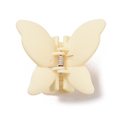 Бежевый Заколка для волос с матовой бабочкой, пластиковая заколка для волос с конским хвостом в виде бабочки для женщин, бежевые, 59.94x67.82x44.96 мм