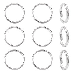 Silbern Silberfarbig 925 Geteilte Biegeringe aus Sterlingsilber, Doppel-Loop-Ringe springen, runde Ringe, Silbern Silberfarbig, 8x1.5 mm, Innendurchmesser: 7 mm, 10 Stück / Set
