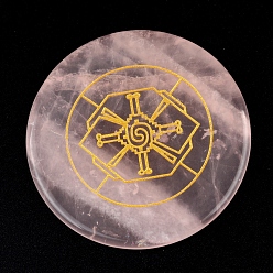 Cross Натуральный розы украшения кварц дисплей, украшение домашнего офиса, плоско-круглые, крестик, 55 мм