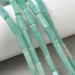 Amazonite Natural Amazonite Beads Strands, Cuboid, 13x4x4mm, Hole: 0.8mm, about 29pcs/strand, 15.35''(39cm)