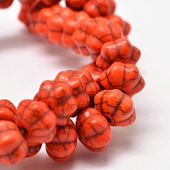 Оранжево-Красный Окрашенные синтетические бирюзовые бусины, тыква, оранжево-красный, 20x15 мм, отверстие : 1 мм, Около 228 шт / 1000 г