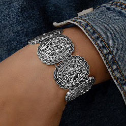 Античное Серебро Браслеты из сплава с овальными бусинами, античное серебро, внутренний диаметр: 2-3/8 дюйм (6 см)